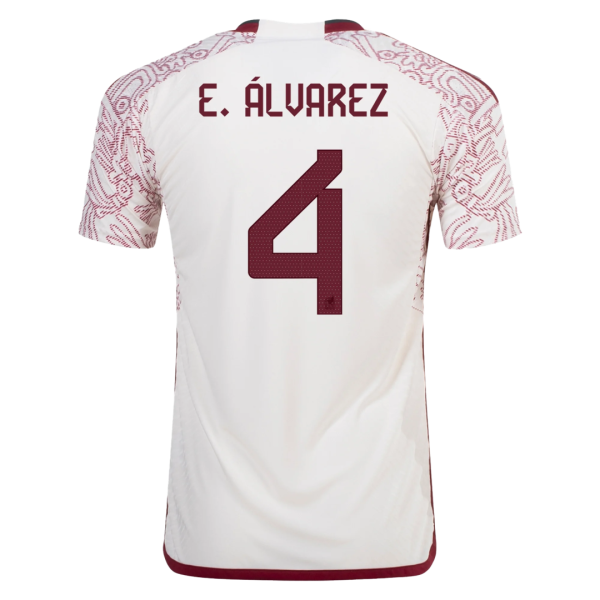 E.?LVAREZ #4 Mexico Away Authentic Jersey World Cup 2022