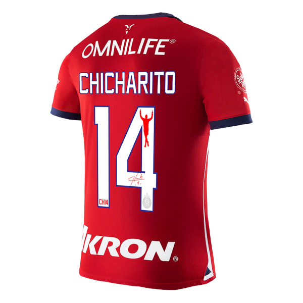 Sign CHICHARITO #14 Chivas Home Soccer Jersey 2023/24