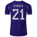 DYBALA #21 Argentina Away Authentic Jersey World Cup 2022