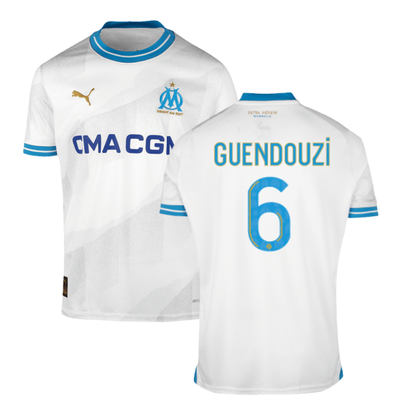 GUENDOUZI #6 Marseille Home Soccer Jersey 2023/24