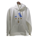 Argentina 3 Stars MESSI #10 Sweater Hoodie 2022 - White