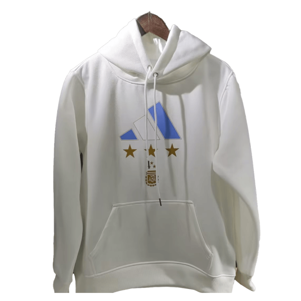 Argentina 3 Stars MESSI #10 Sweater Hoodie 2022 - White