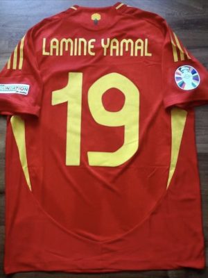 Spain Home #19 LAMINE YAMAL Soccer Jersey 2024 2025