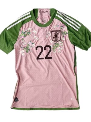 Limited Sales!  Japan X Nigo third football jersey shirt custom made hand stitched pink t-shirt cherry blossom (Copy)